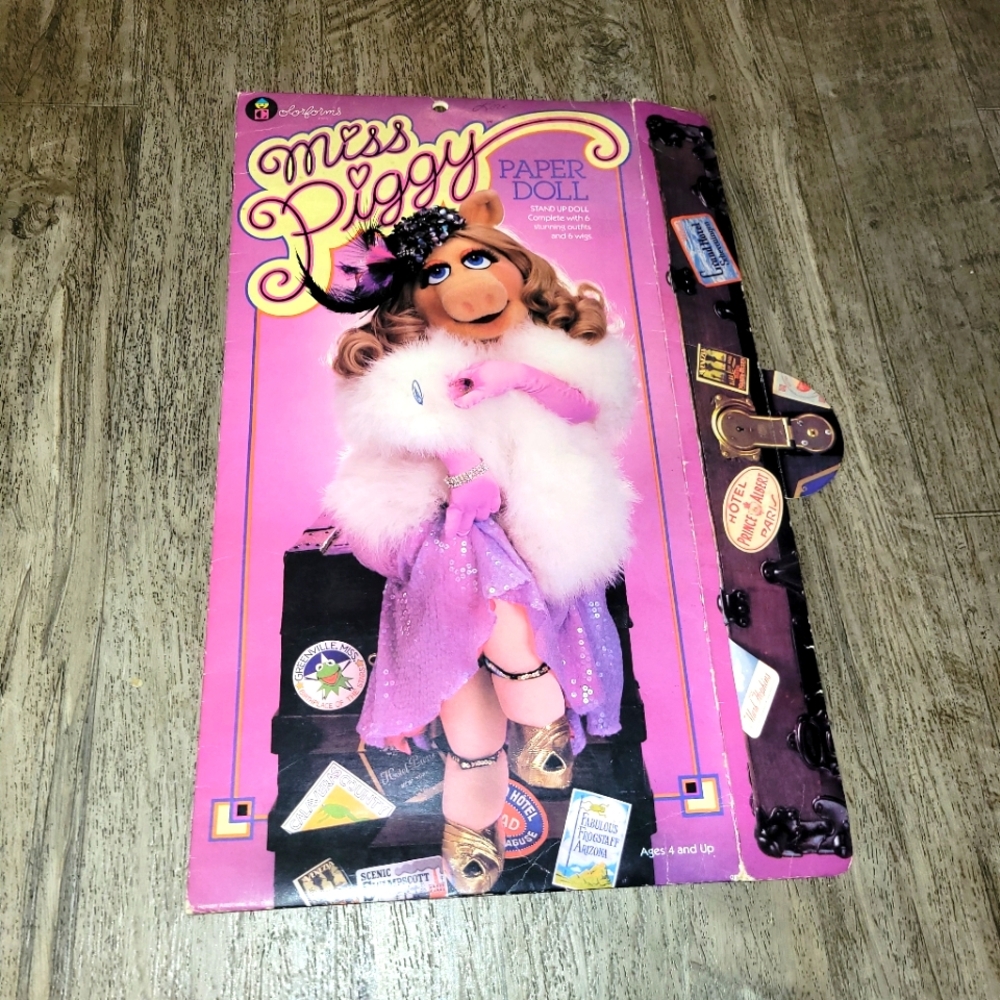 Vintage 1980 Colorforms Miss Piggy Paper Doll, Standup
